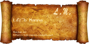 Löb Manna névjegykártya